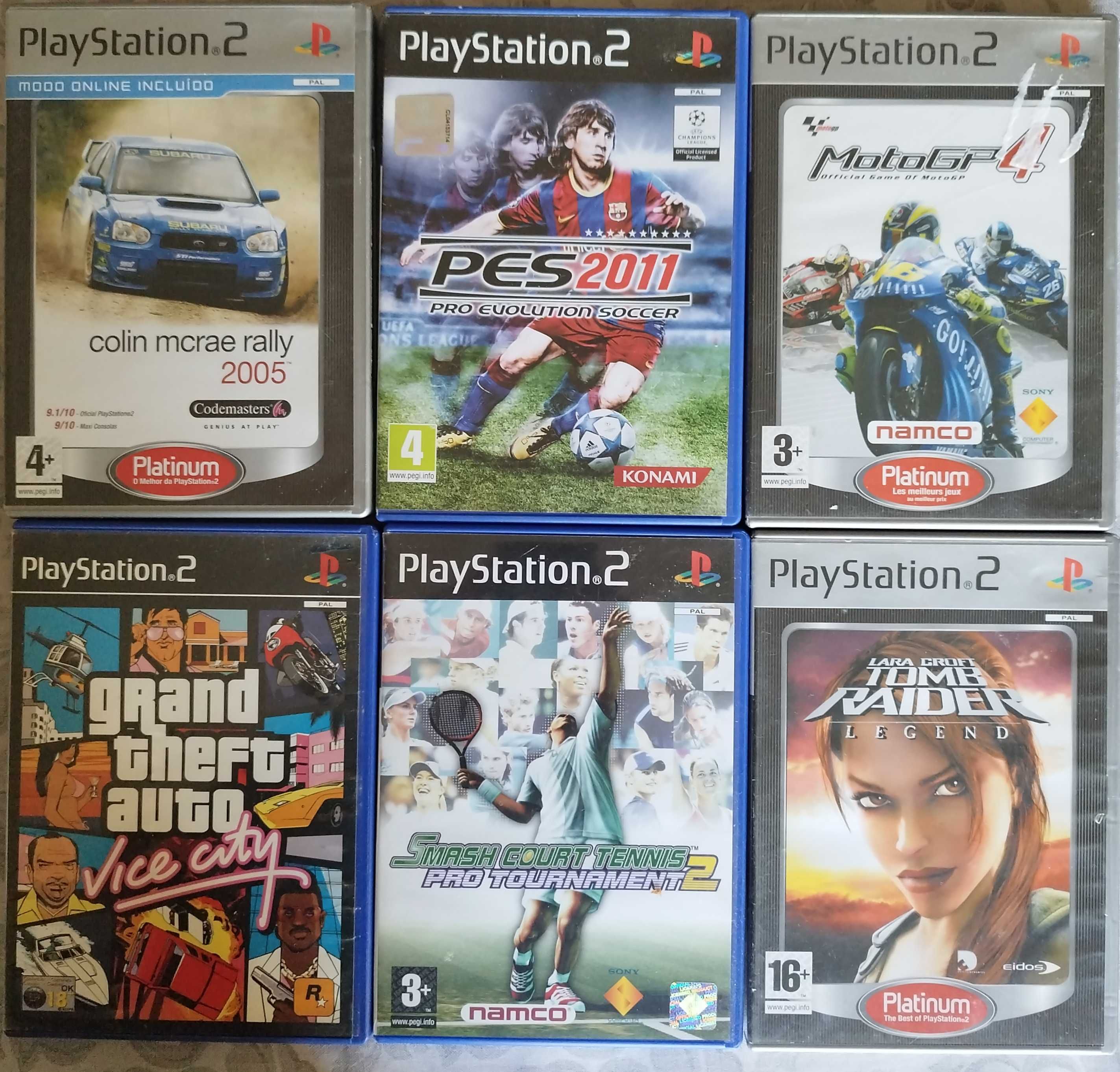 Jogos PlayStation 2, Colin MCrae, PES, Tomb Raider