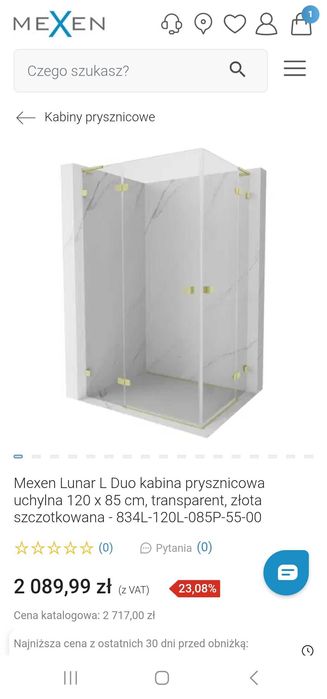 Kabina prysznicowa Mexen Lunar L Duo