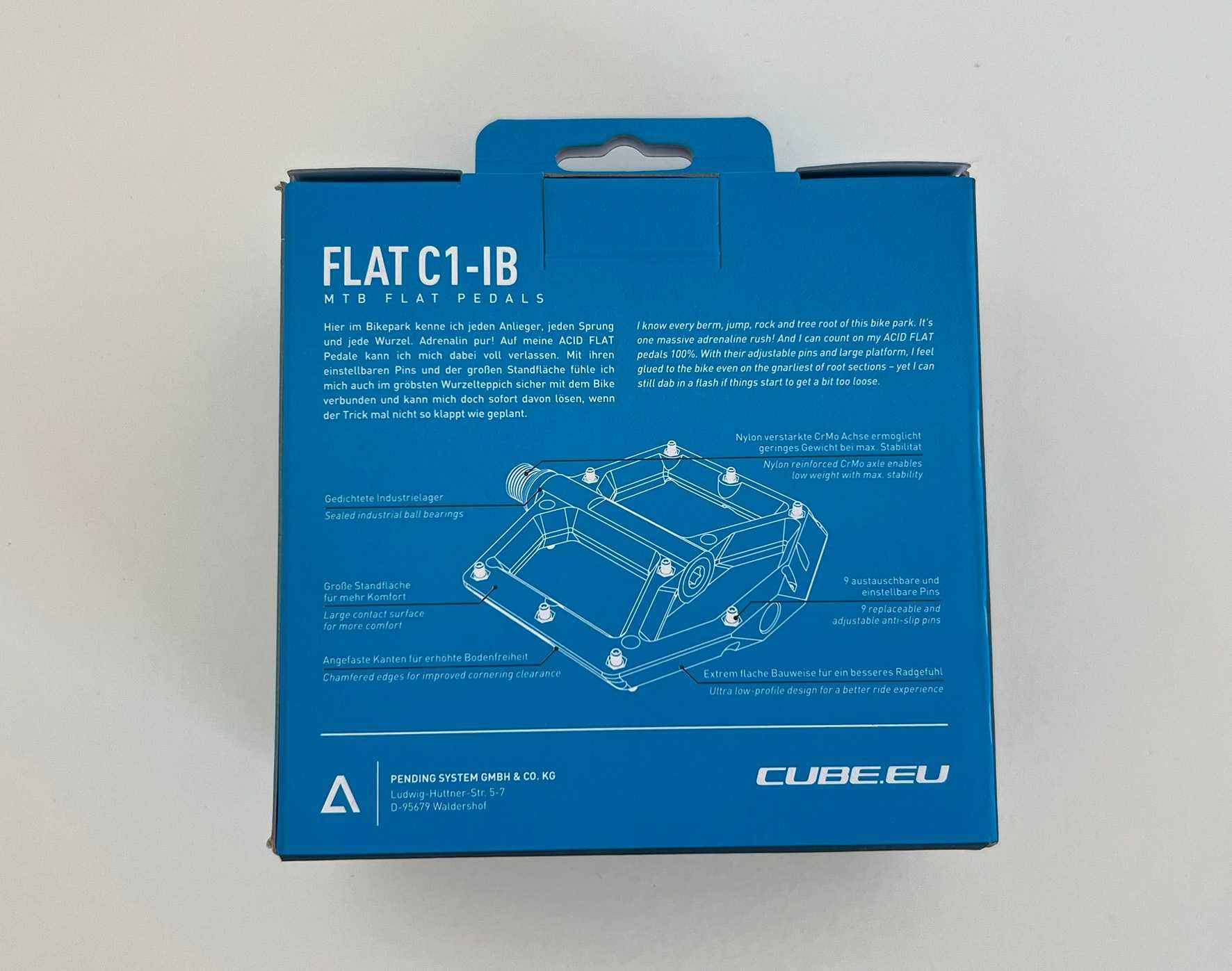 Pedais Plataforma BTT Acid Cube Flat C1 IB black