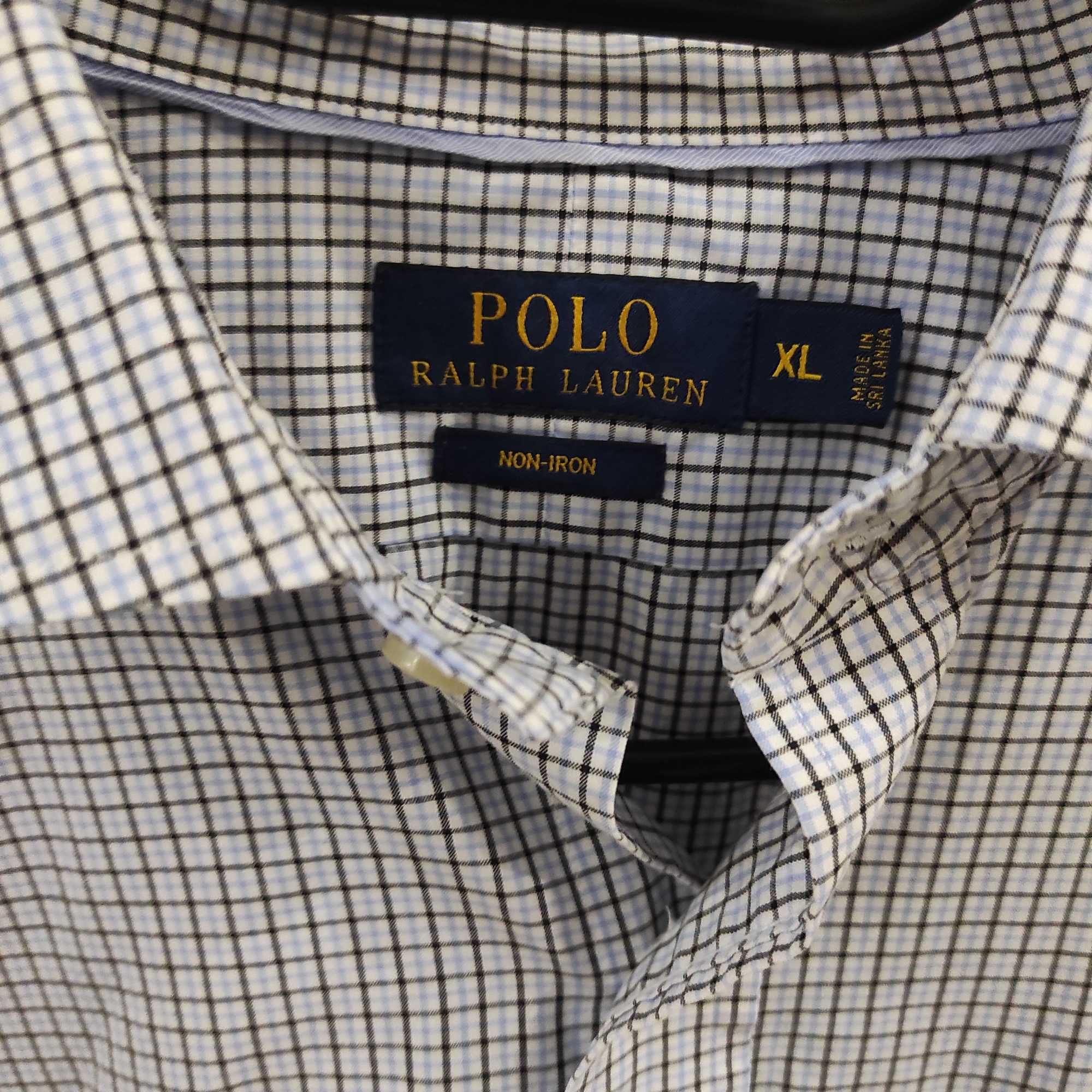 Ralph Lauren Non-Iron Koszula Elegancka W Kratkę Z Długim Rękawem XL