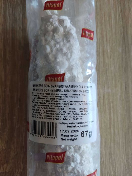Wapno, minerały dla ptaków, papug do wieszania