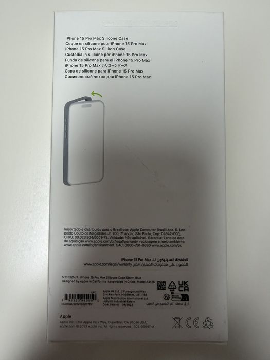 Capa Silicone para iPhone 15 Pro Max MagSafe - Azul Trovoada