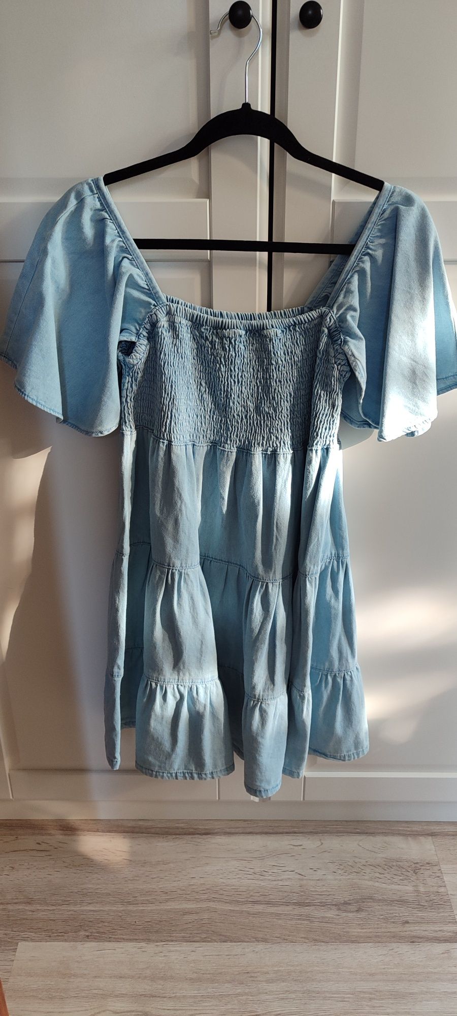 Sukienka jeans falbany hiszpanka