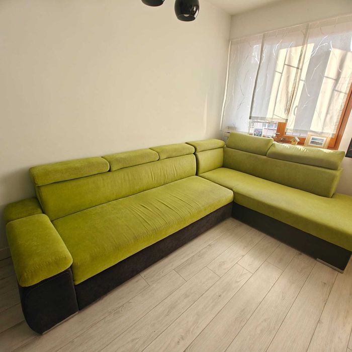 Używana zielona sofa narożnik tylko 300 zł