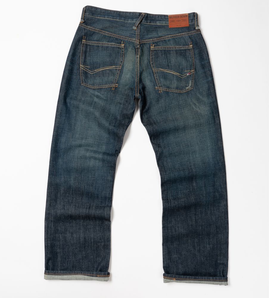 TOMMY HILFIGER Woody Worn Destructed Dark Blue Jeans чоловічі джинси