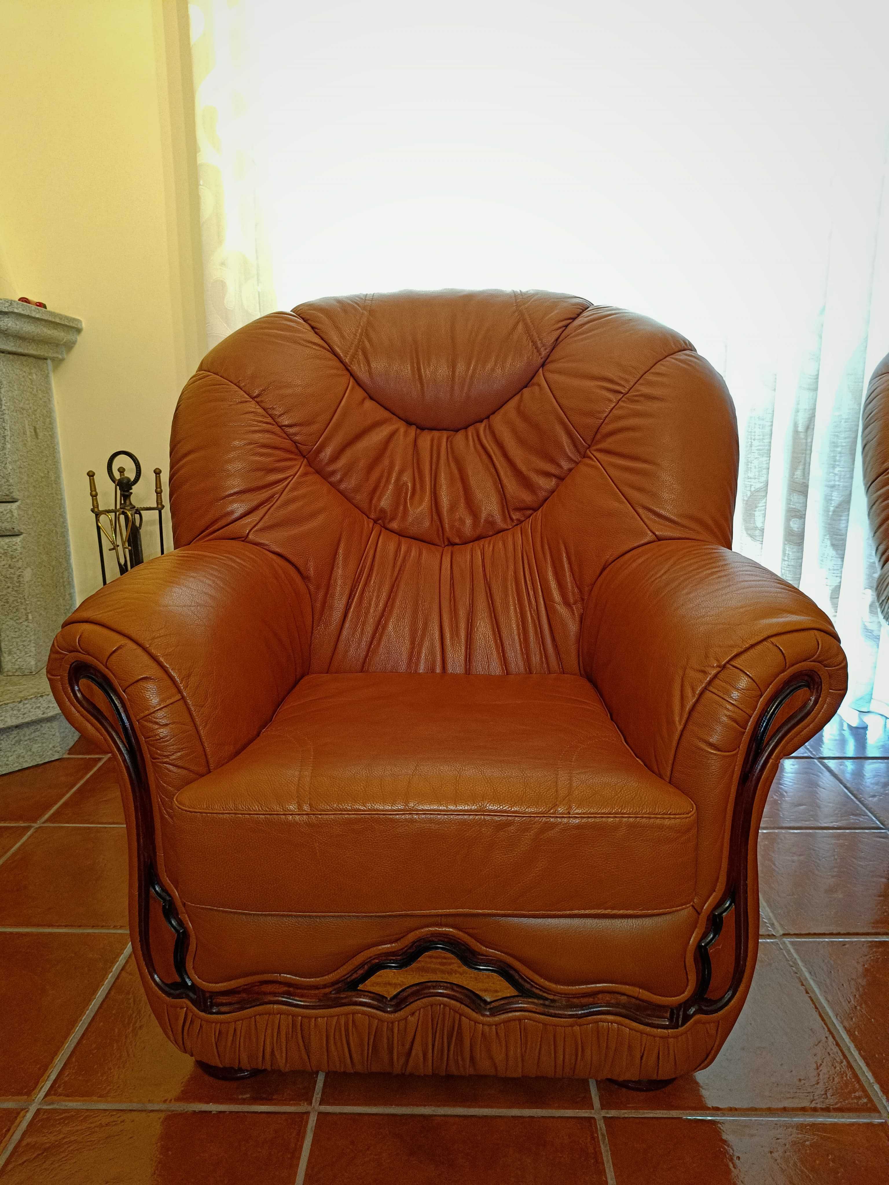 Conjunto de Sofás de cabedal (sofá cama)