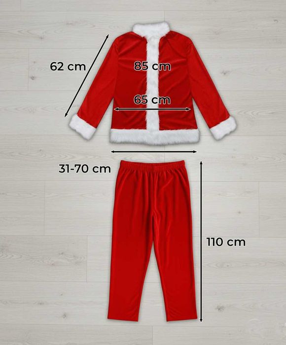 PROFESJONALNY strój Świętego Mikołaja 13el welur premium uniwersalny