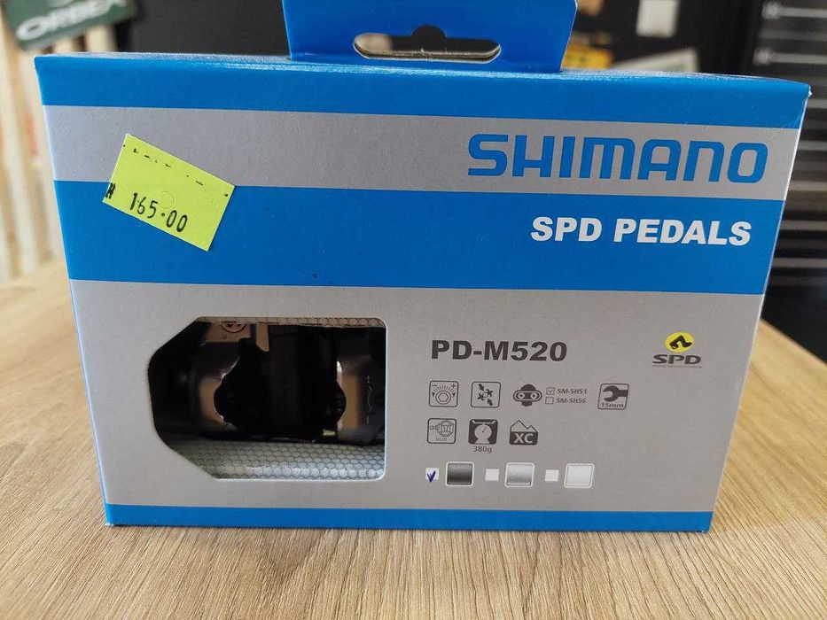 Pedały zatrzaskowe Shimano SPD PD-M520 w zestawie bloki