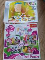 Puzzle 3+ My little pony 5w1 + gra edukacyjna pamięciowa Rebusowo 3d