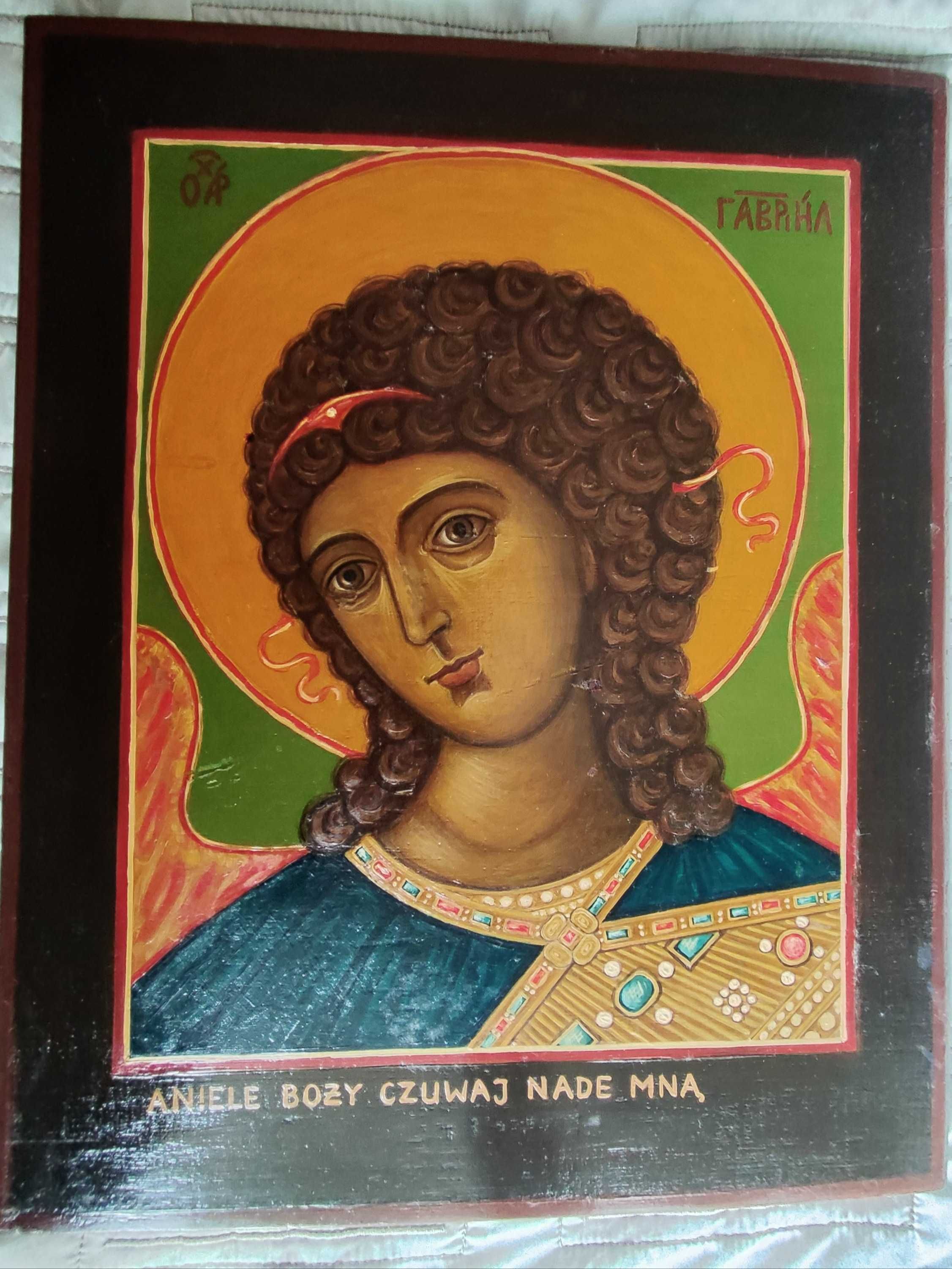 Ikona Anioł Stróż, olej na desce, 40x50