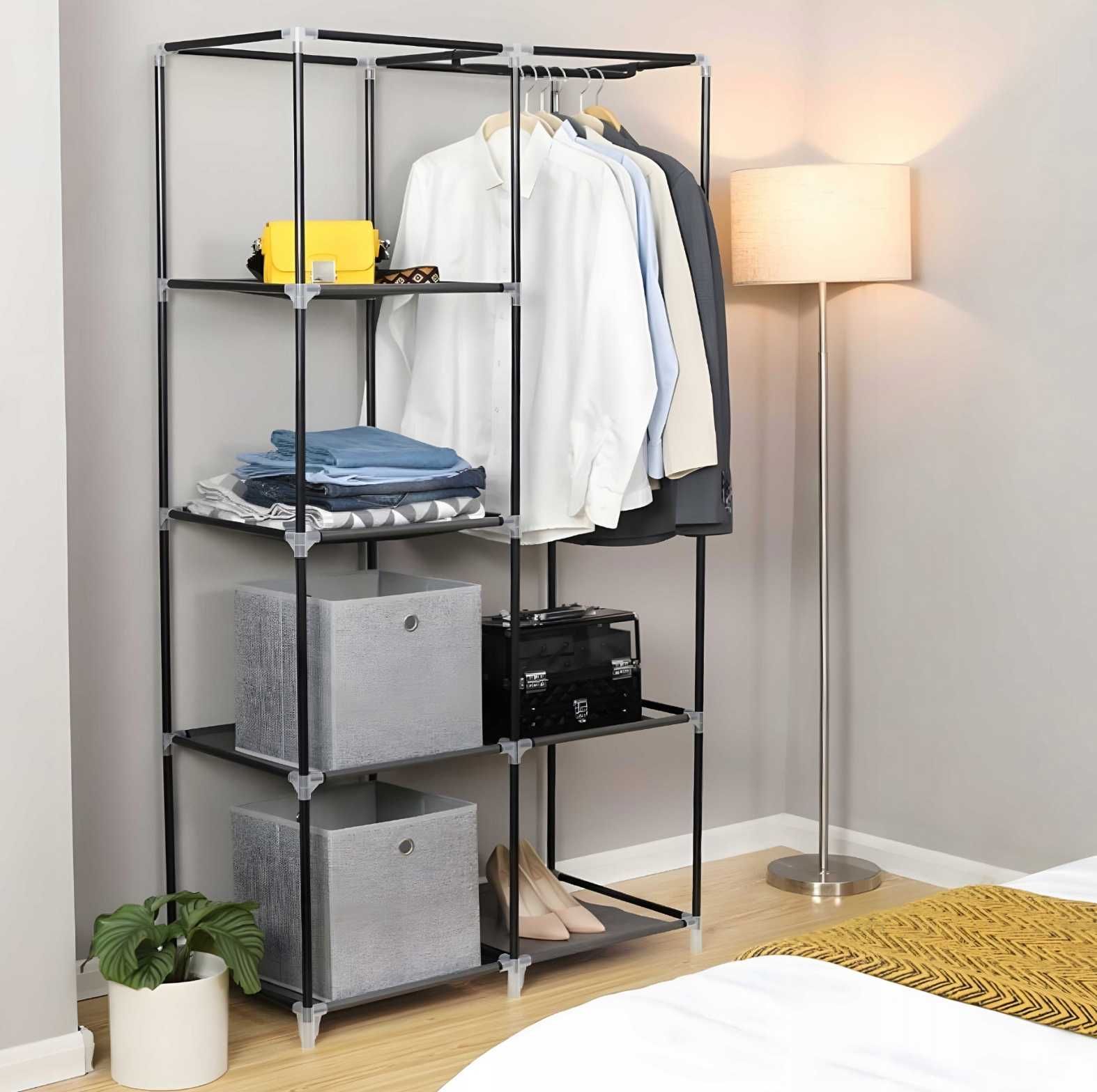 SZAFA TEKSTYLNA materiałowa garderoba składana 170x90x45cm [OKAZJA]