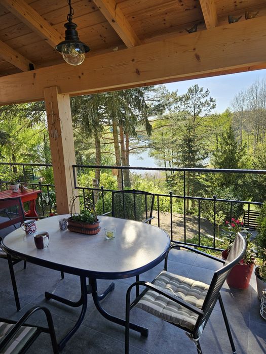 Domek letniskowy całoroczny z linią brzegową, Mazury ,  z bala, nowy.