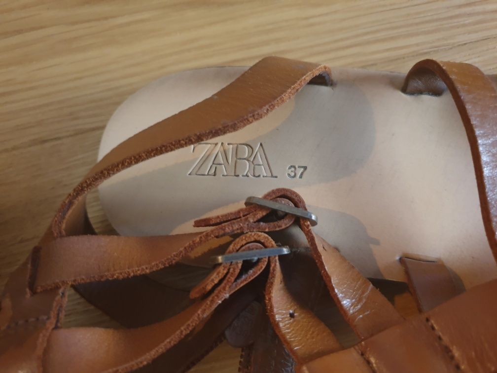 Sandały dziewczęce skórzane Zara rozmiar 37