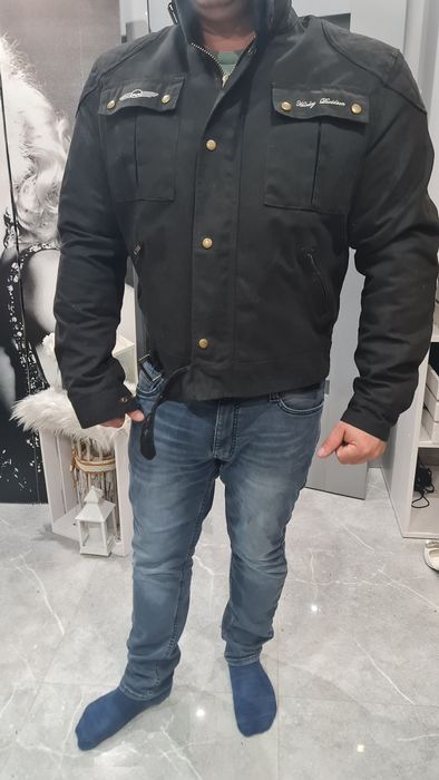 L czarna kurtka w typie harley davidson skull