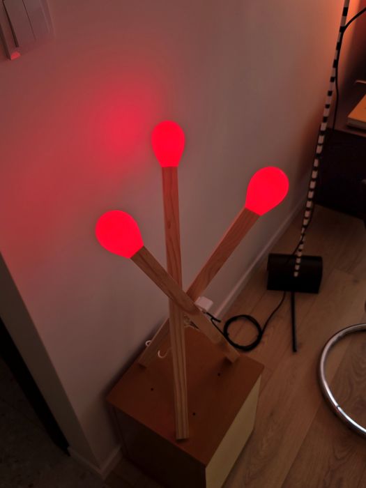 Nowa lampka Ikea Strala zapałki drewniana