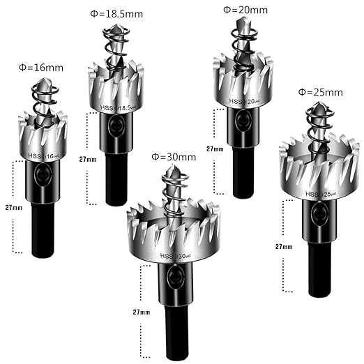 otwornice welglikowe do metalu stali 5szt 16-30mm