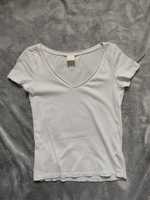 Basic t-shirt biały H&M 34 XS koszulka bluzka