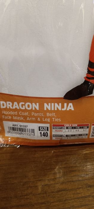 Disfarce Carnaval Ninja Dragão Vermelho