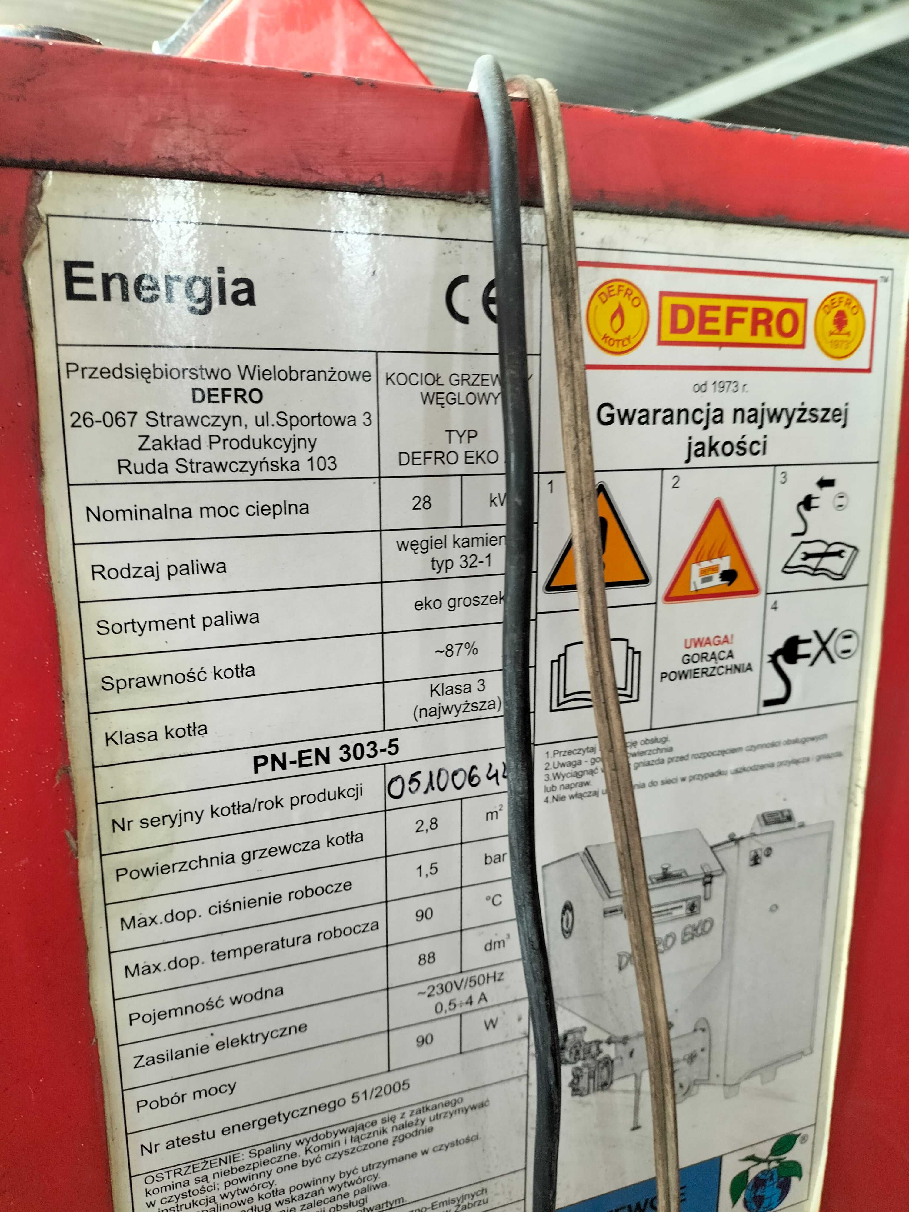 Części pieca Defro z podajnikiem ekogroszek 28kW
