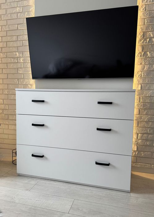 Komoda biała porządna 3 szuflady duża szafka mebel