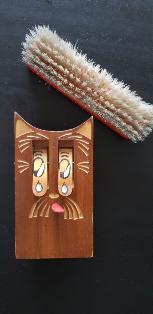 Vintage brush set zestaw do czyszczenia szczotka  cepelia PRL