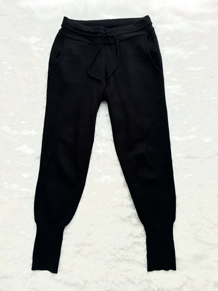Spodnie dresowe z wysokim stanem high waist czarne Zara rozmiar S