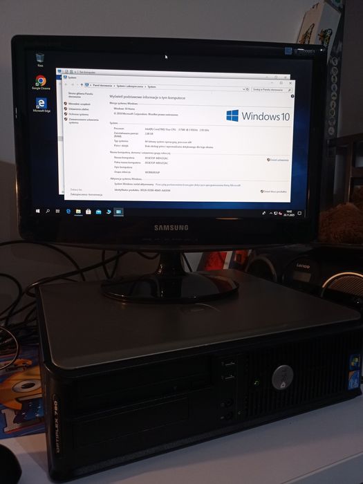Komputer stacjonarny DELL z monitorem LCD Samsung 19