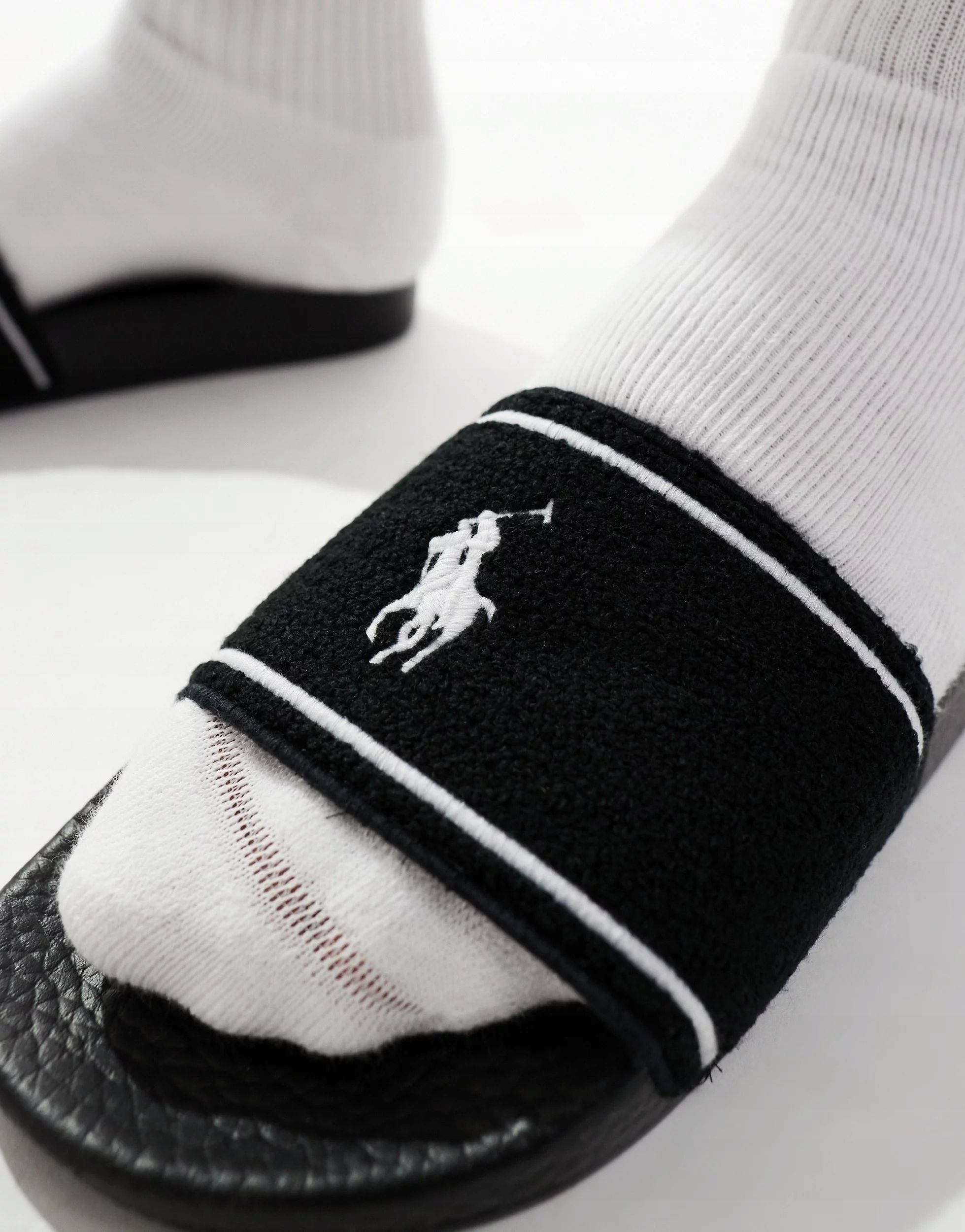 Polo Ralph Lauren 41 Kapcie Klapki Czarne Terry J24695