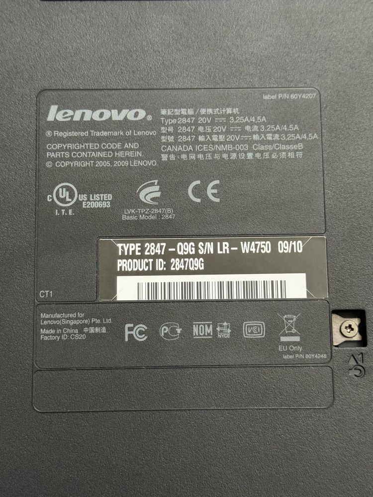 Laptop Lenovo Type 2847 ThinkPad