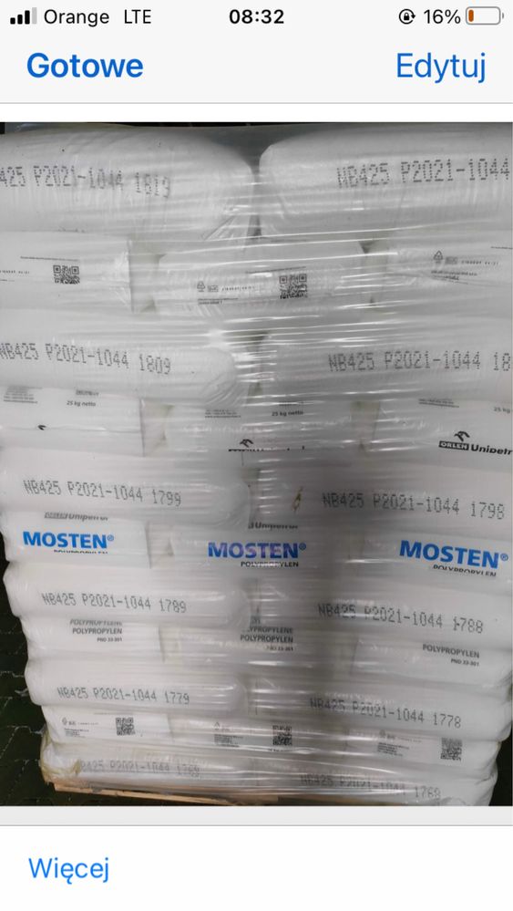 Granular polipropylenowy MOSTEN