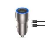 Ładowarka Samochodowa XO PD 40W! 2x USB-C + Kabel/Mocna