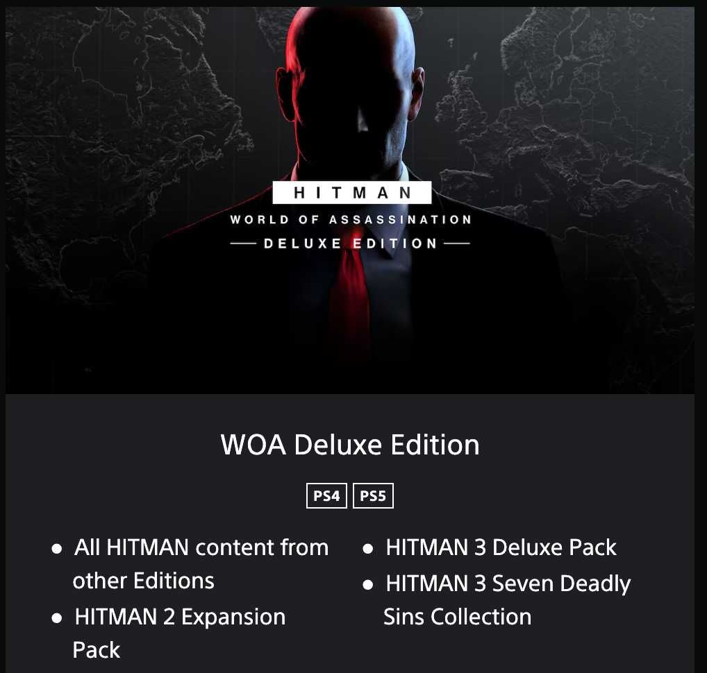 HITMAN World of Assassination PS4/PS5 Акаунт VR Access Deluxe Edition