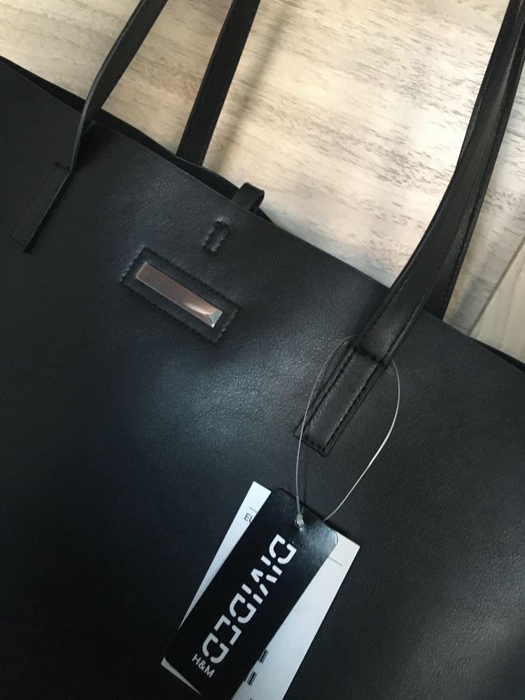 Czarna torba torebka shopper H&M Divided
