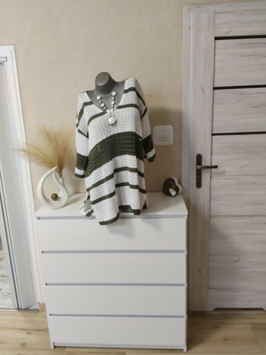 Super tunika sweterkowa ażurowa 48-50