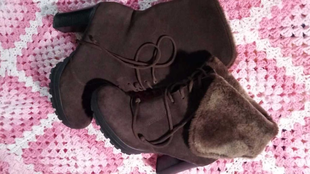 Сапоги зимние из натуральной замши ICE LADY (р. 39-40). Как новые!