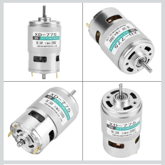 Silnik prądu stałego, XD-775 12 V / 24 V cichy silnik do wiertarki