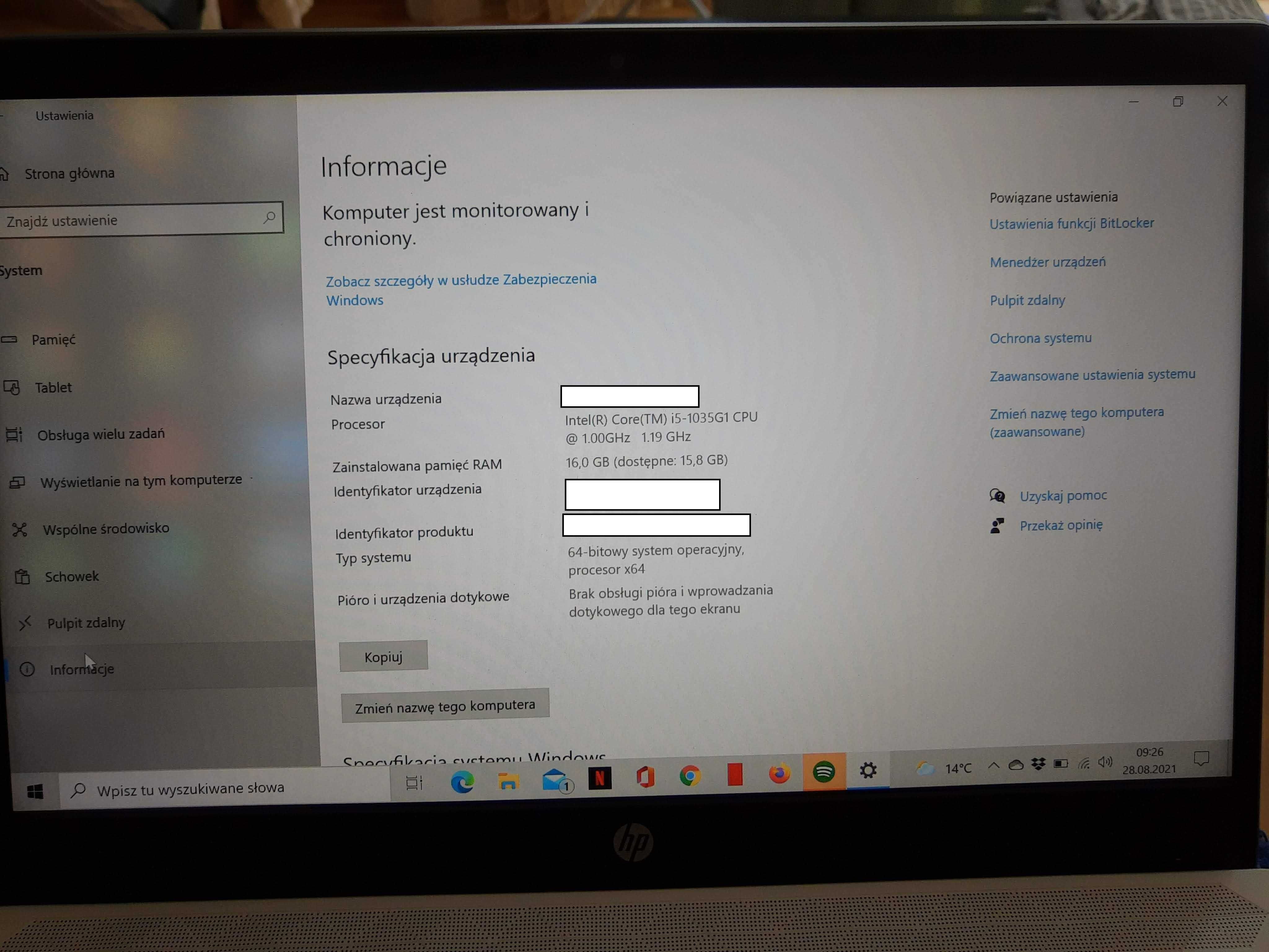 Wawa, stan bdb, HP Pavilion 14-ce3001nw, intel i5, 16GB, 512GB m2