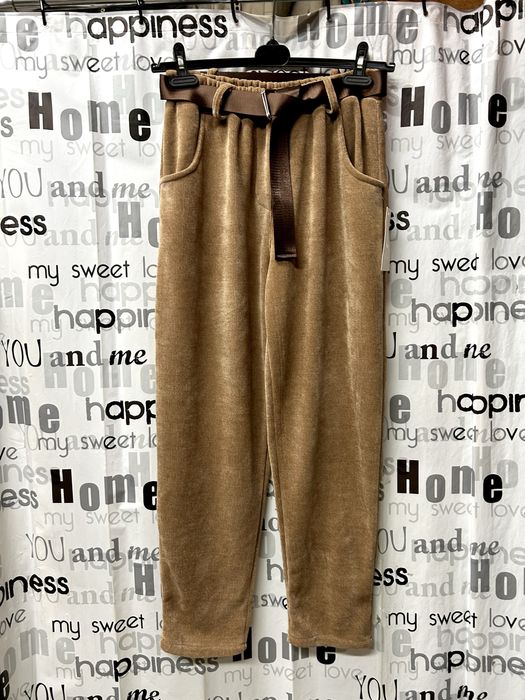 Брюки вельвет на резинке+ ремень, оверсайз, Италия.