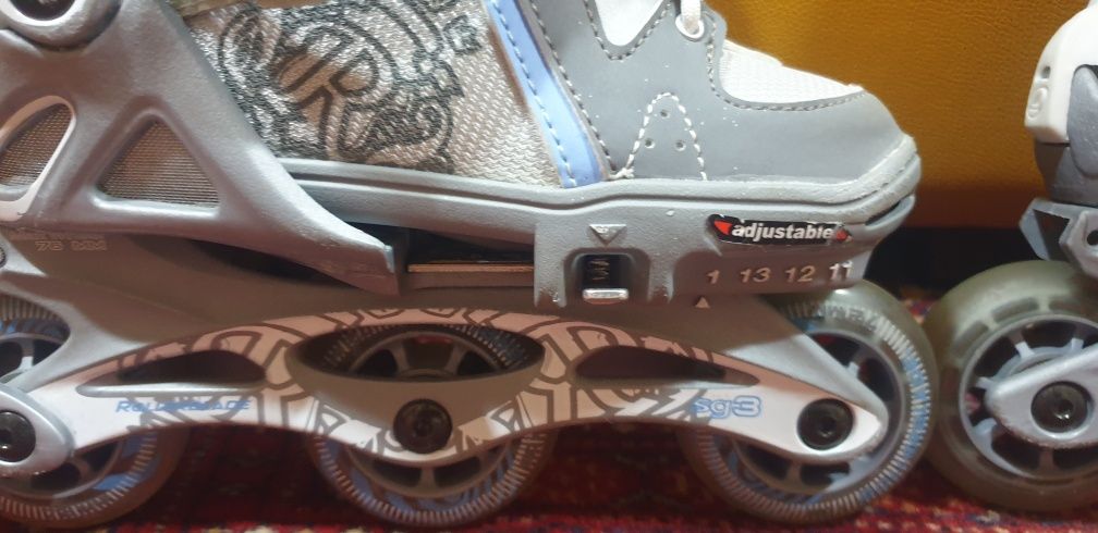 Patins em linha com pouco uso