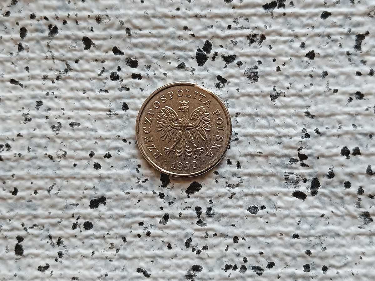 Polska. 50 groszy 1992. Ciekawy destrukt