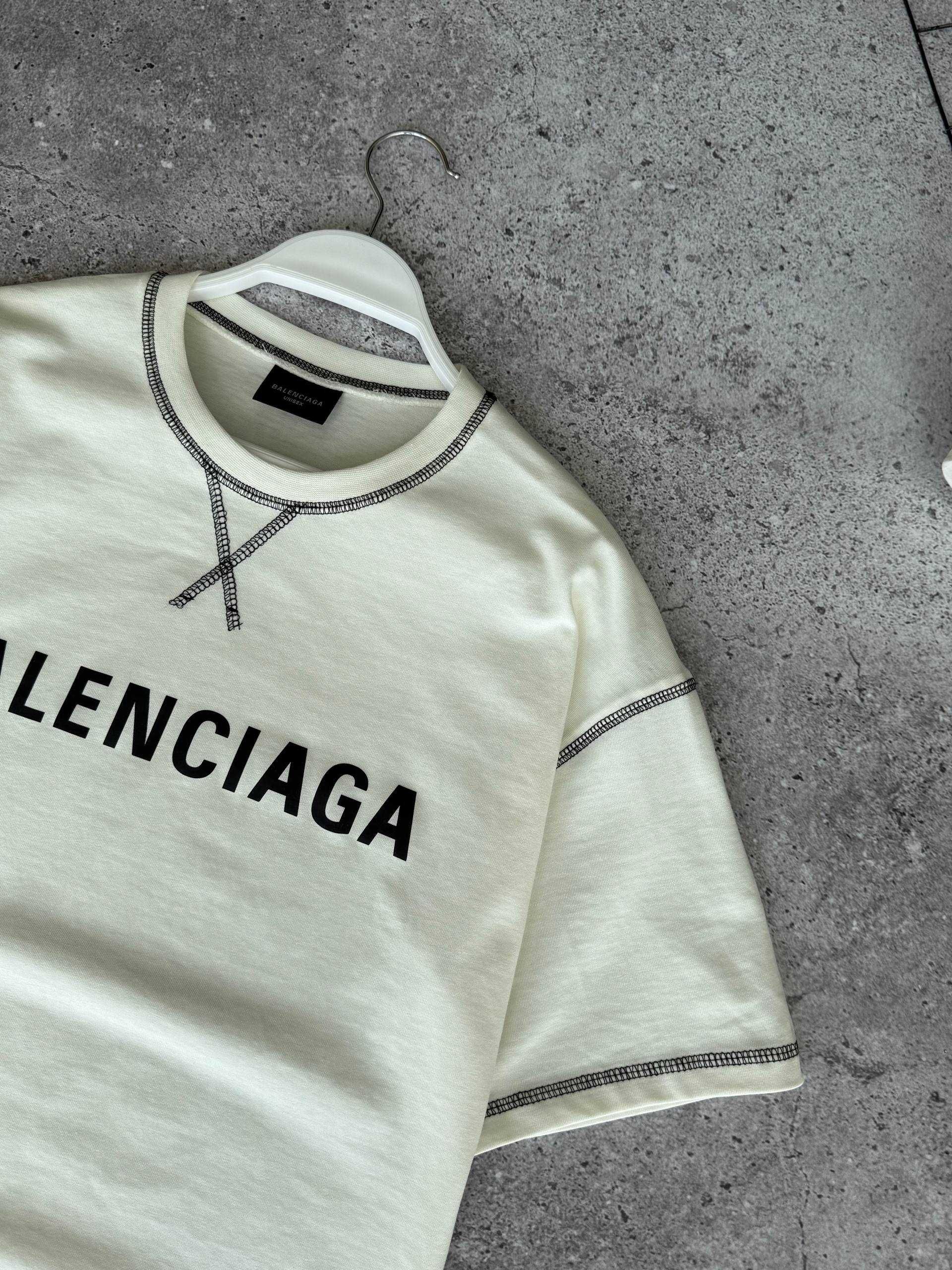 Футболка Balenciaga premium оверсайз з qr-code та бірками i57/7431