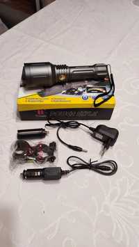 Latarka BAILONG XM-L2 U2 + Zoom + zielony laser.