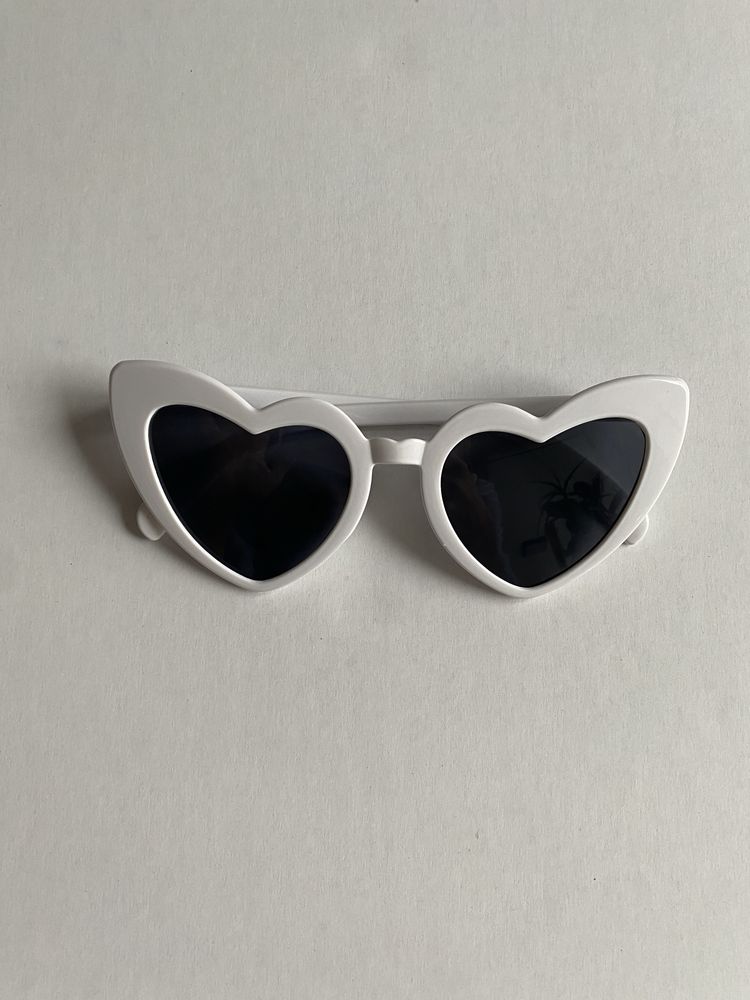 Okulary serca | NOWE | Białe Różowe
