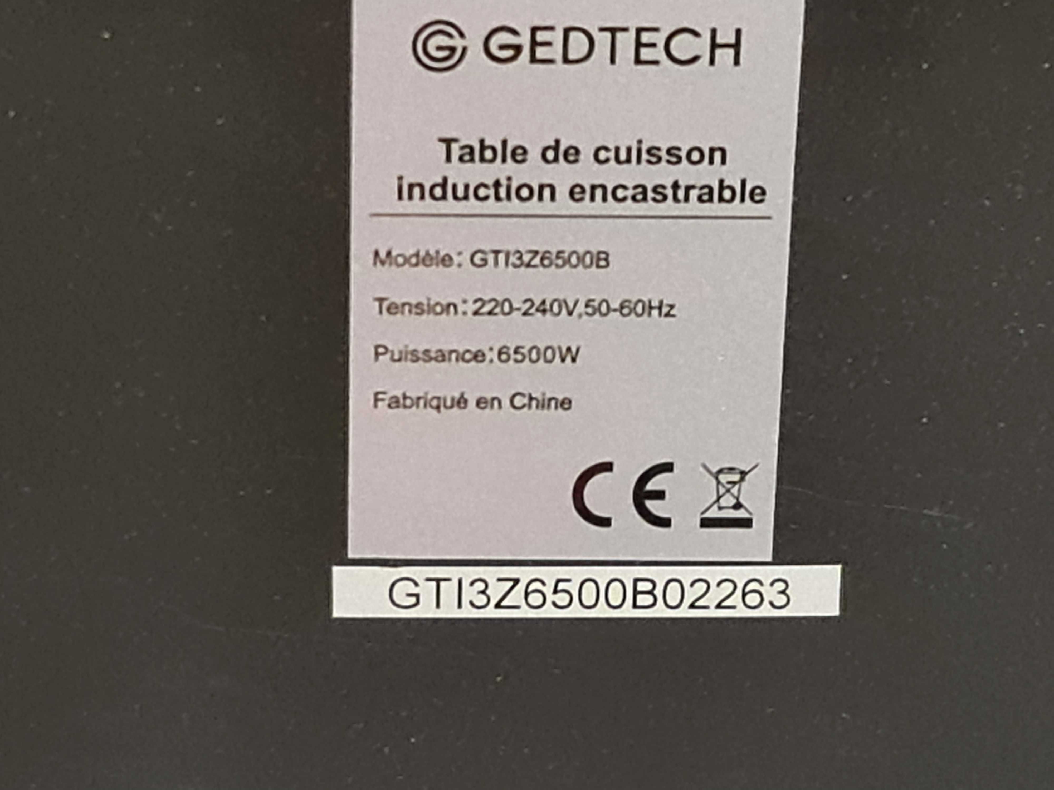 Płyta indukcyjna GEDTECH GTI3Z6500B - 6500W