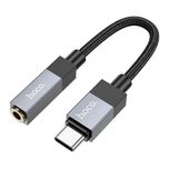 Кабель AUX Type-C- jack 3.5mm 15см Аудіо Конвертер Адаптер HOCO UPA32C
