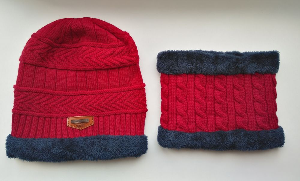 Зимова шапка+баф Song Ting на хутрі унісекс нові