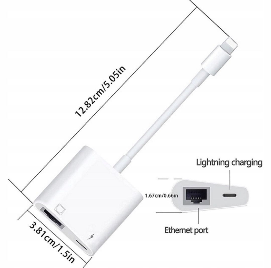 Przejściówka ze złącza Lightning na RJ45 +AV