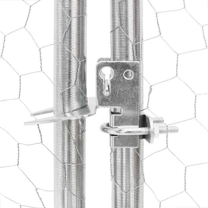 Vidaxl Zewnętrzna Buda Dla Psa Z Drzwiami 2X4X1 M Stal Ocynkowana