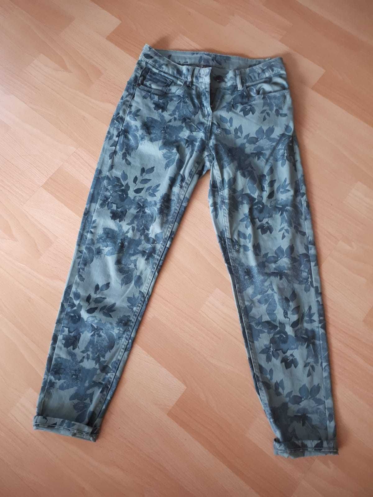 Spodnie damskie jeans,kwiaty,rozmiar36,nowe