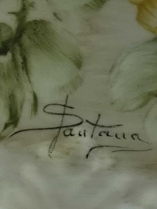 jarro e bacia porcelanas j.santana motivo floral Pintado a mao